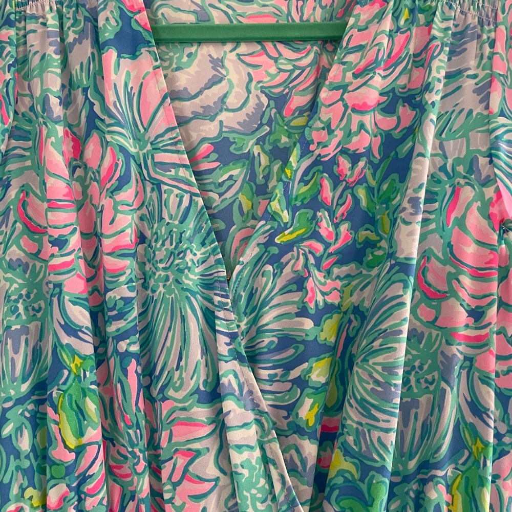 Lilly Pulitzer Blue and Pink Floral Mini Dress - Picture 6 of 7